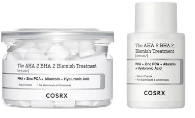 LuxNaura COSRX The AHA 2 BHA 2 Blemish Treatment serum and pads for acne-prone skin with sebum control