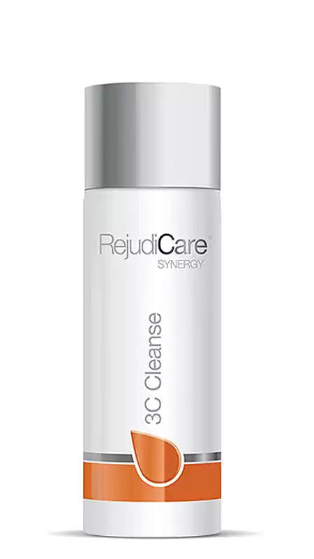 Skincare bottle labeled 'Rejudicare 3C Cleanse' on a white background