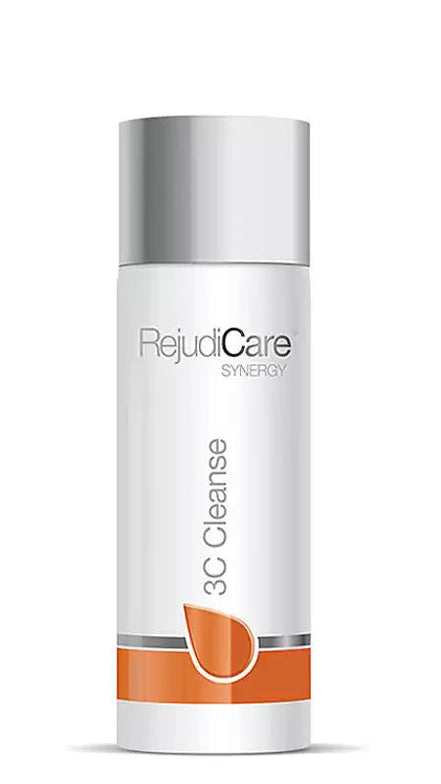 Skincare bottle labeled 'Rejudicare 3C Cleanse' on a white background