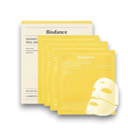 Biodance Radiant Vita Niacinamide Real Deep Mask maska hydrożelowa 4szt