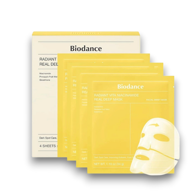 Biodance Radiant Vita Niacinamide Real Deep Mask maska hydrożelowa 4szt
