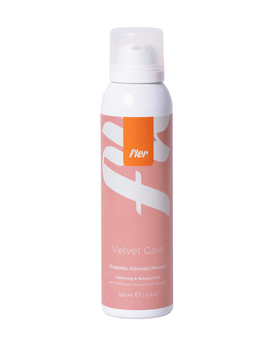 White spray bottle with pink label on a white background