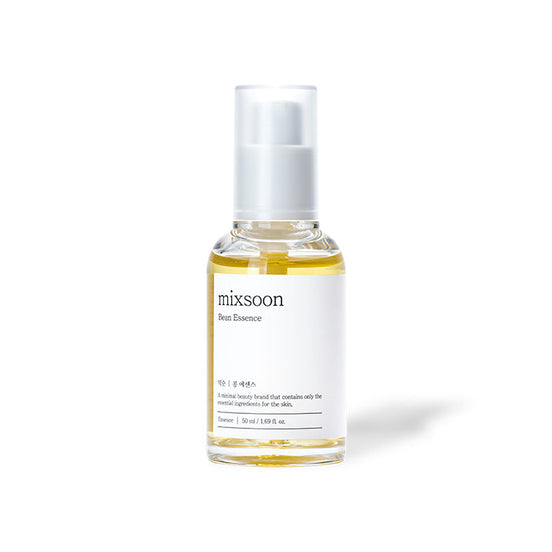Skincare serum bottle with 'mixsoon' branding on a white background