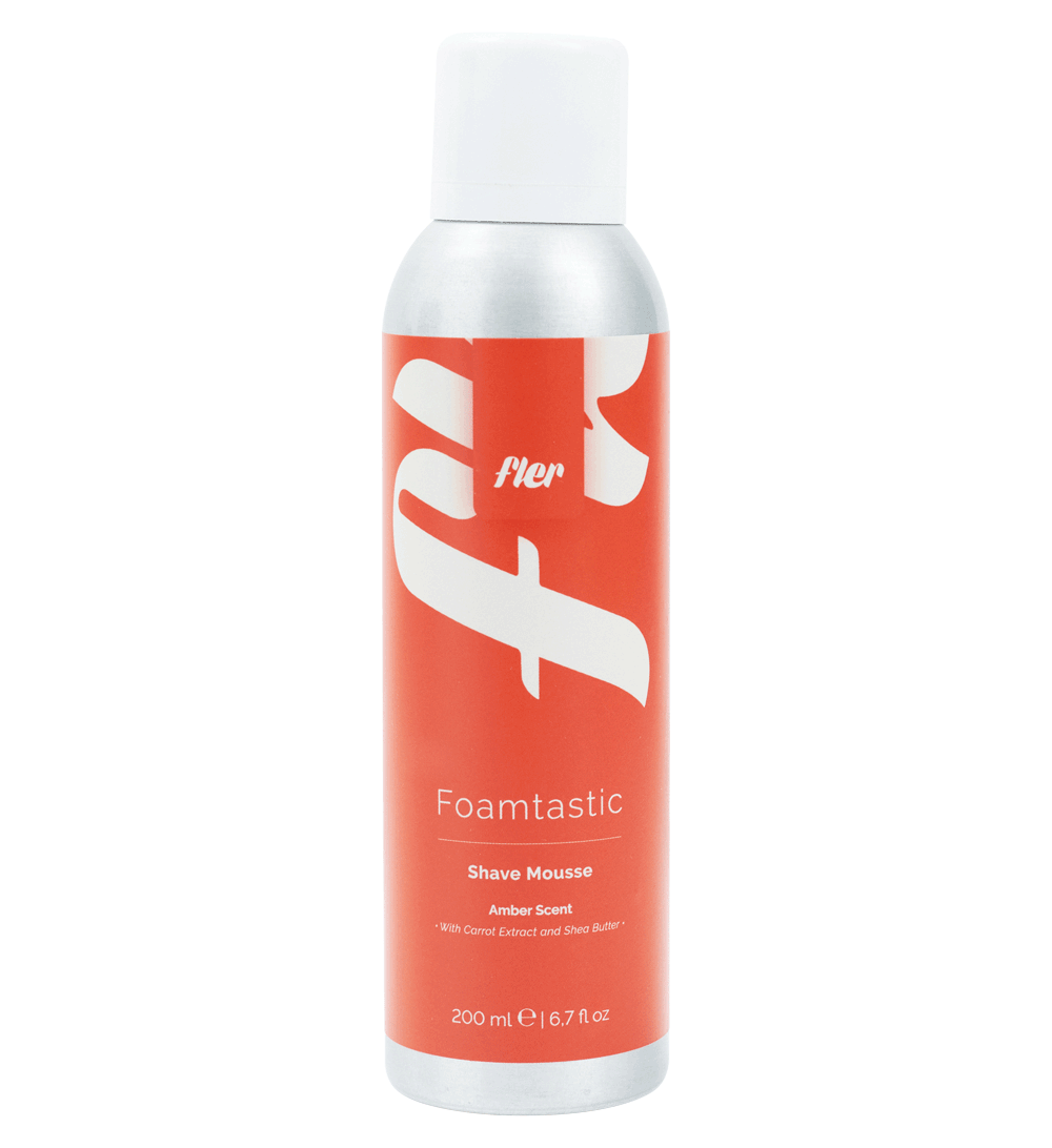 Fler Foamtastic Shave Mousse Amber Scent with carrot extract and shea butter, 200 ml