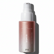 Pink spray bottle with white nozzle on a white background