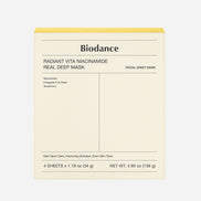 Biodance Radiant Vita Niacinamide Real Deep Mask packaging on a white background