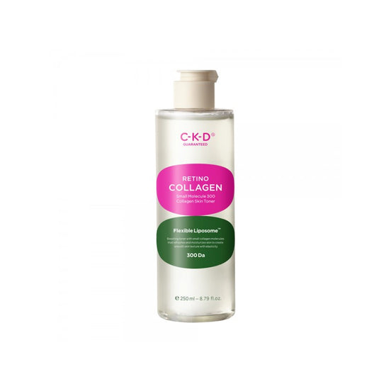 Bottle of CKD Retinol Collagen product on a white background