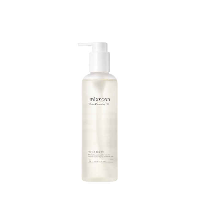 White bottle of mixsoon skin cleansing oil on a white background