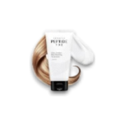 LuxNaura COSRX Peptide-132 hair bonding treatment tube with a swirl of cream and healthy hair strands
