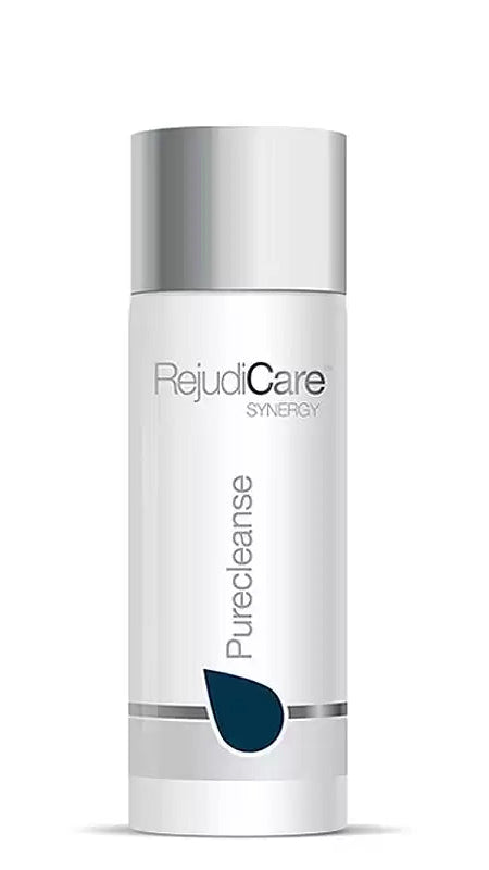 Skincare bottle labeled 'Rejudicare Purecleanse' on a white background